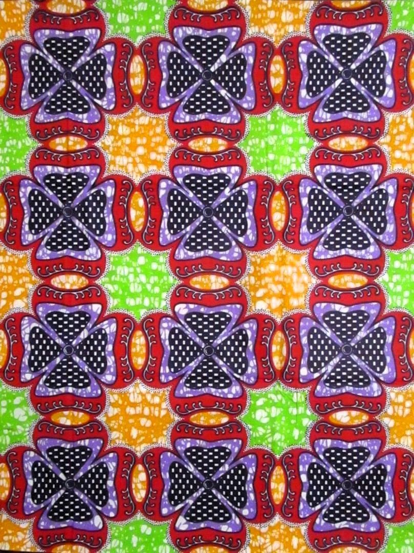 画像1: アフリカンプリント生地 パーニュ