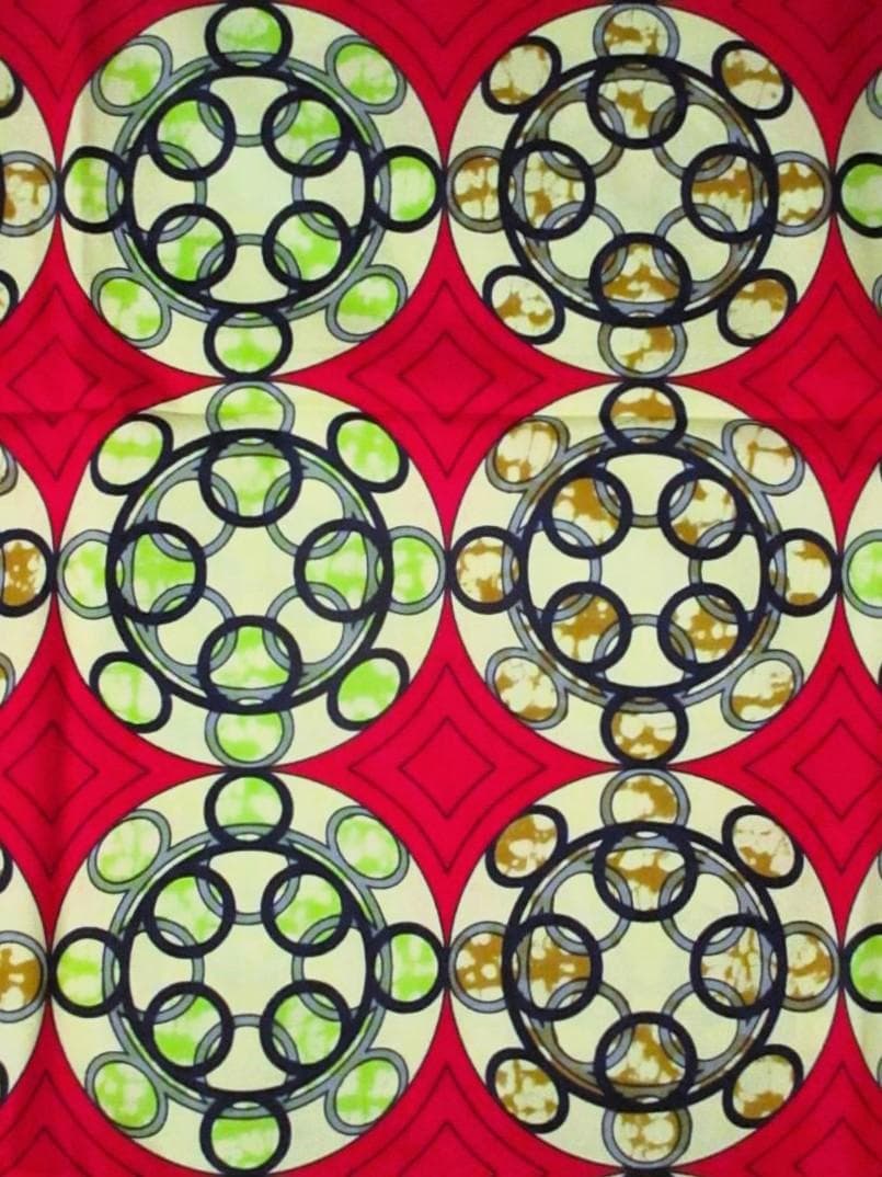 画像: アフリカンプリント生地 パーニュ