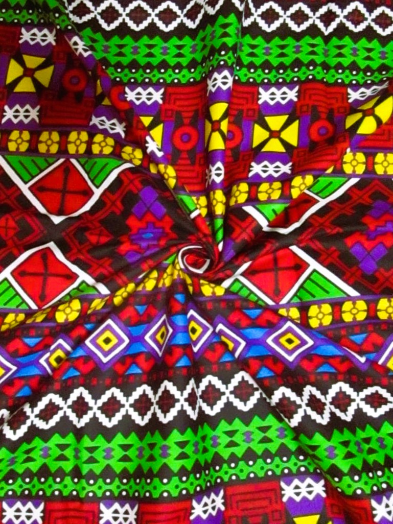 画像: アフリカンプリント生地 パーニュ