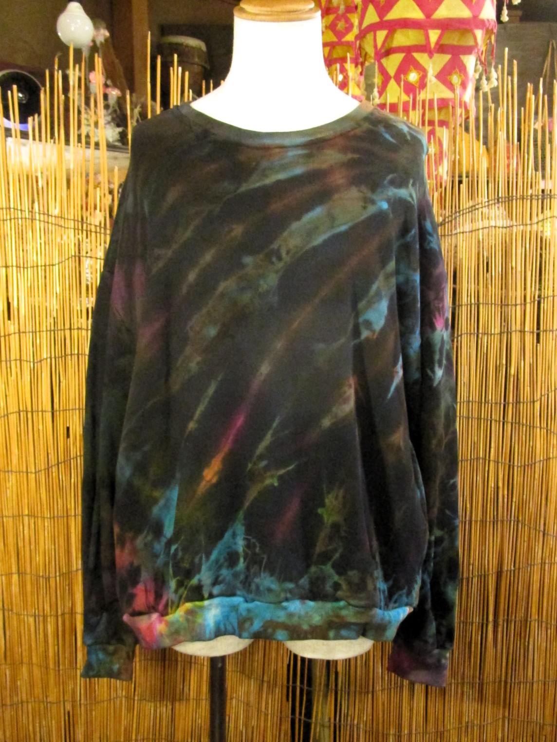 画像1: タイダイ染め＊コットン素材＊スウェット生地＊トレーナー