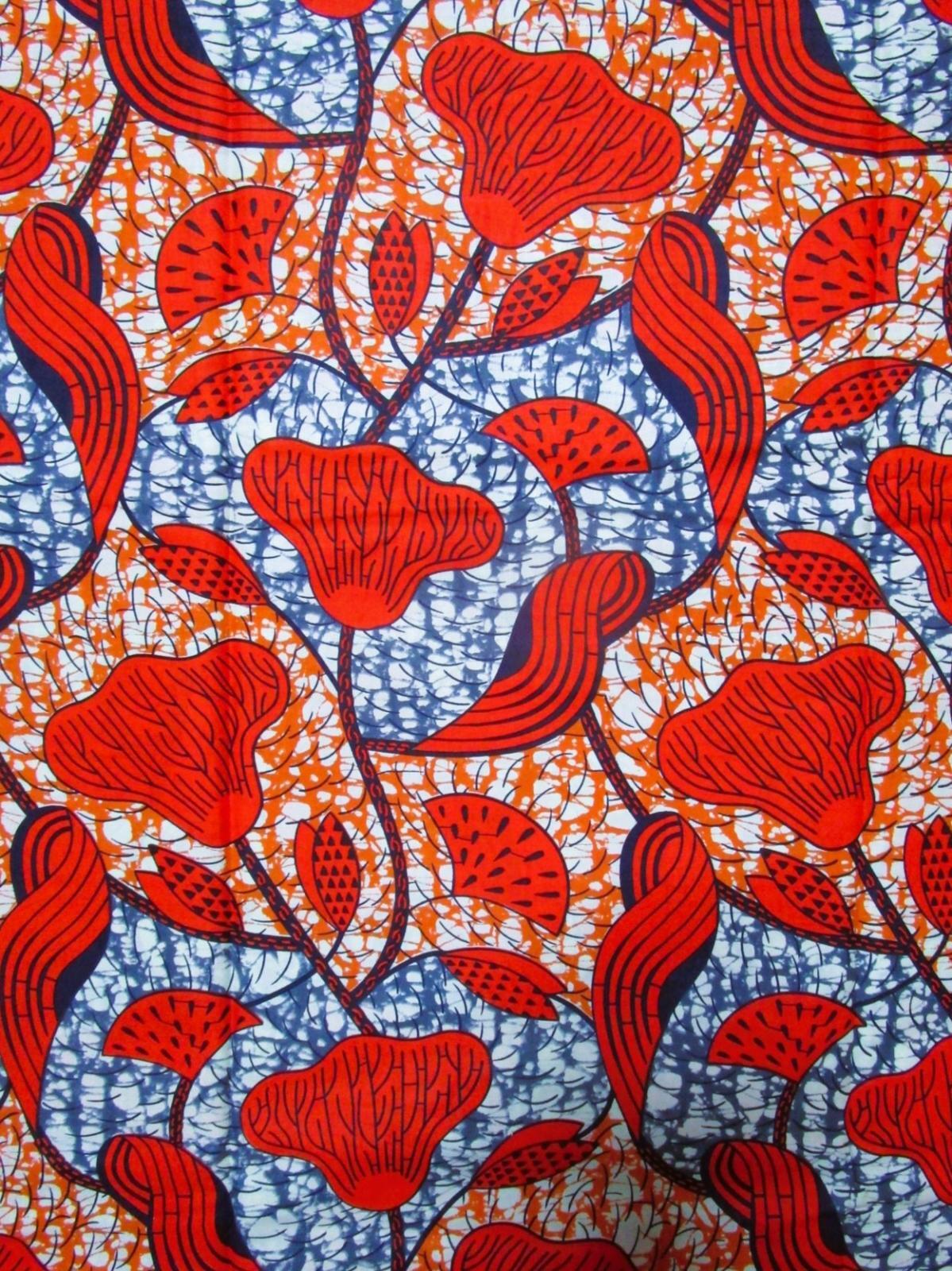 画像: アフリカンプリント生地 パーニュ