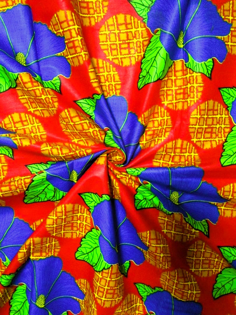 画像: アフリカンプリント生地 パーニュ