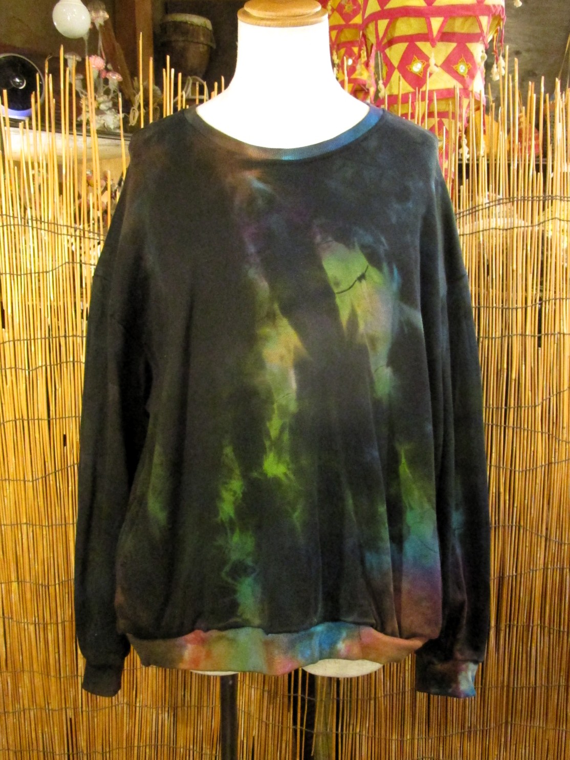 画像1: タイダイ染め＊コットン素材＊スウェット生地＊トレーナー