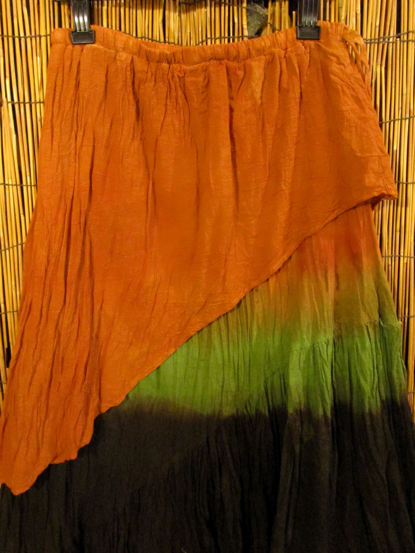 画像2: 手染め＊コットン素材＊別生地付き＊グラデーションカラー＊変型＊ロングスカート