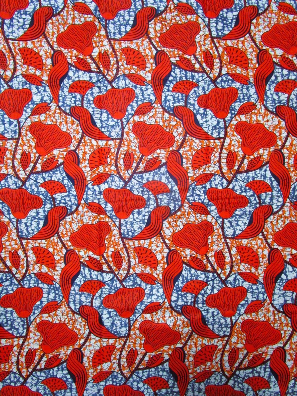 画像1: アフリカンプリント生地 パーニュ