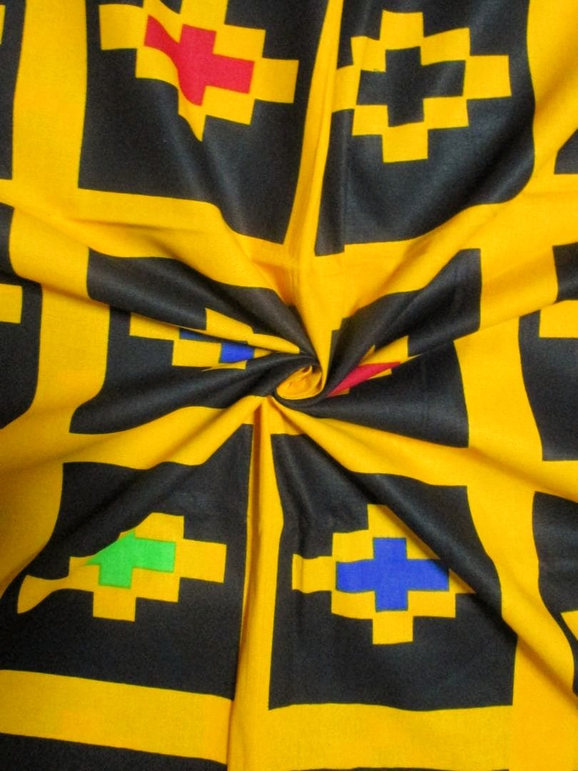 画像: アフリカンプリント生地 パーニュ