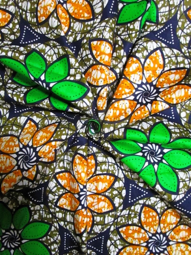 画像: アフリカンプリント生地 パーニュ