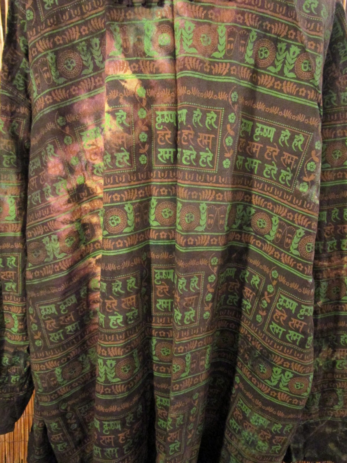 画像: タイダイ染め＆民族調プリント＊コットン素材＊ゆったりサイズ＊２ＷＡＹ＊フリンジ＊スナフキン＊旅人風コート