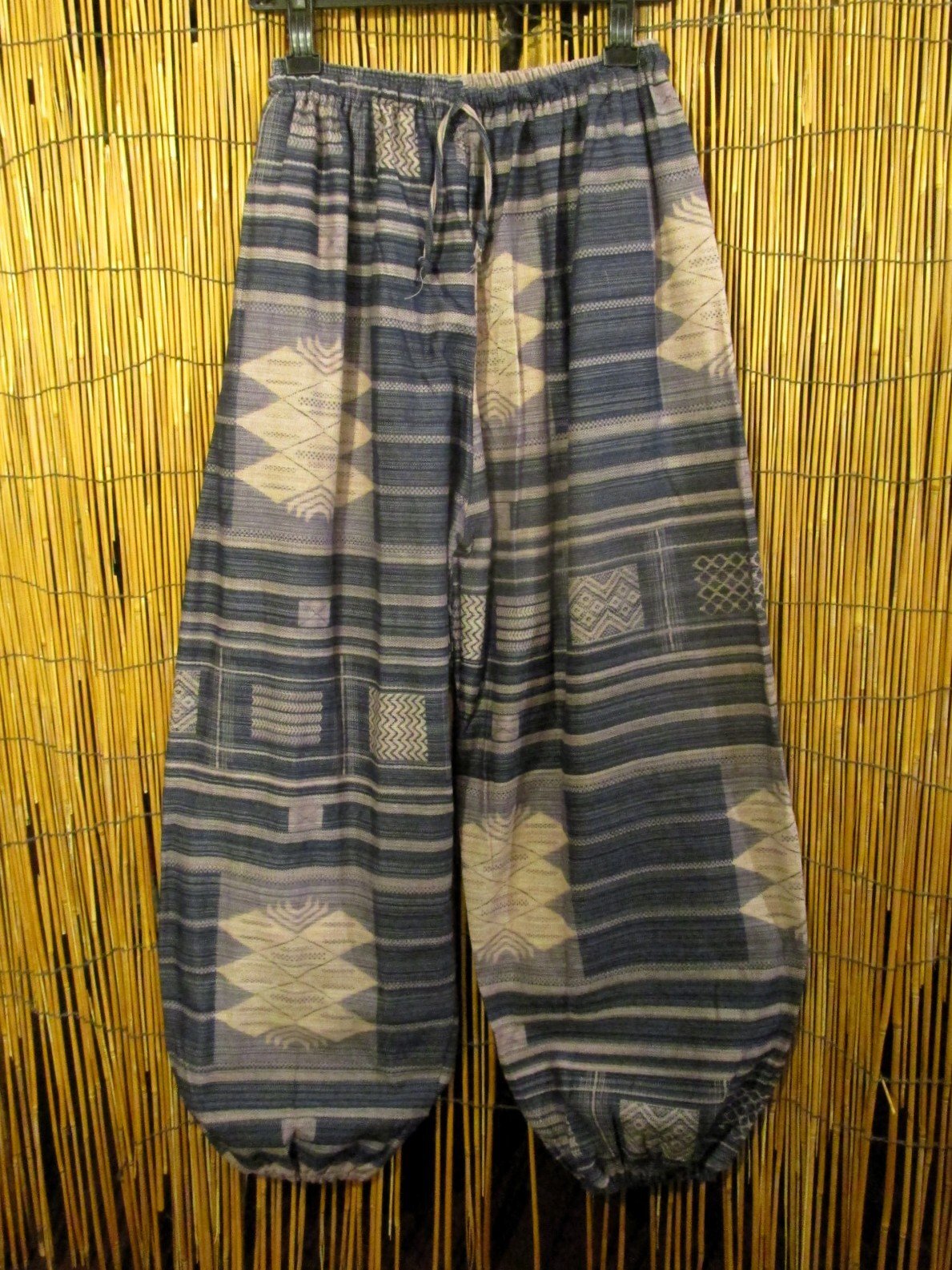 画像1: 織り柄風プリント＊コットン素材＊ふんわり＊アラジンパンツ