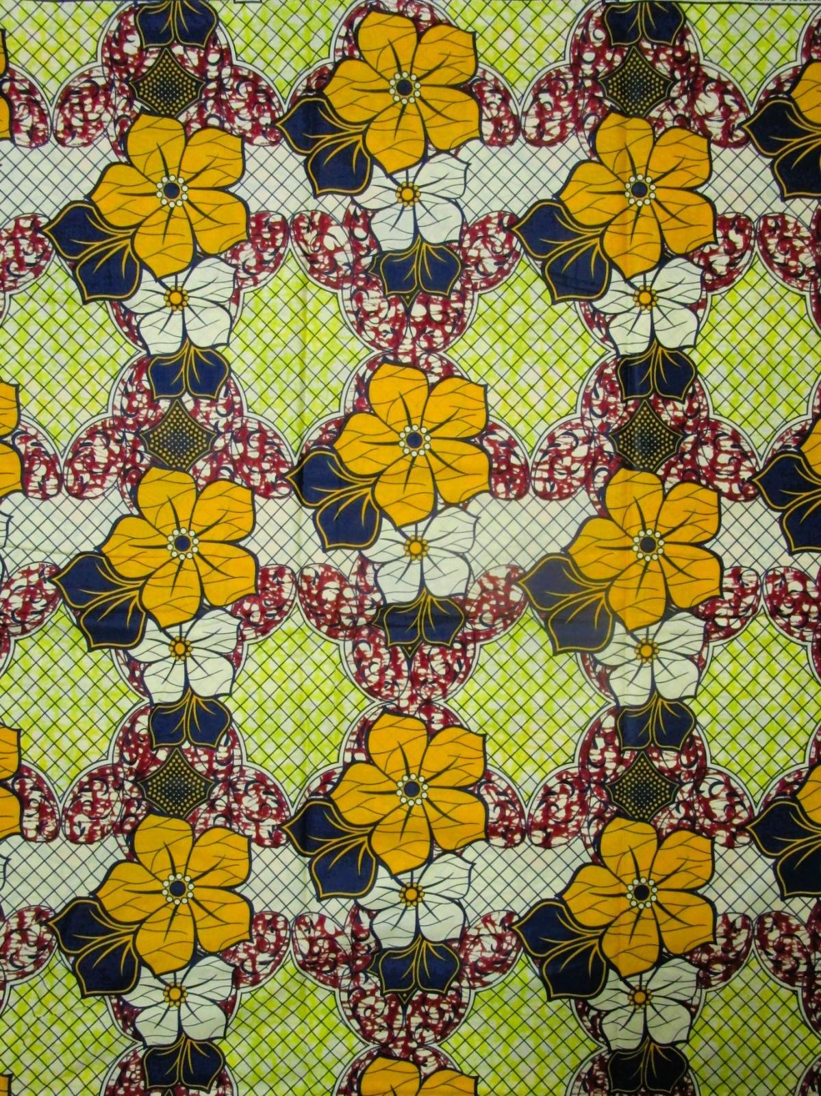 画像1: アフリカンプリント生地 パーニュ