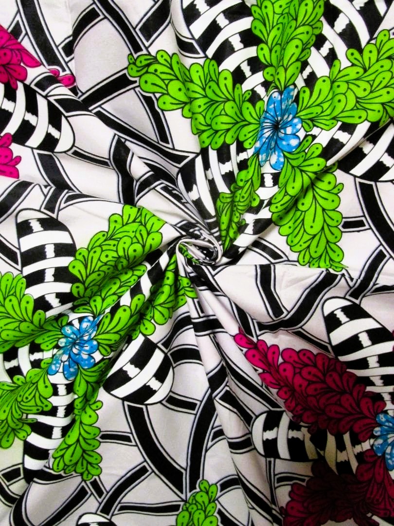 画像: アフリカンプリント生地 パーニュ