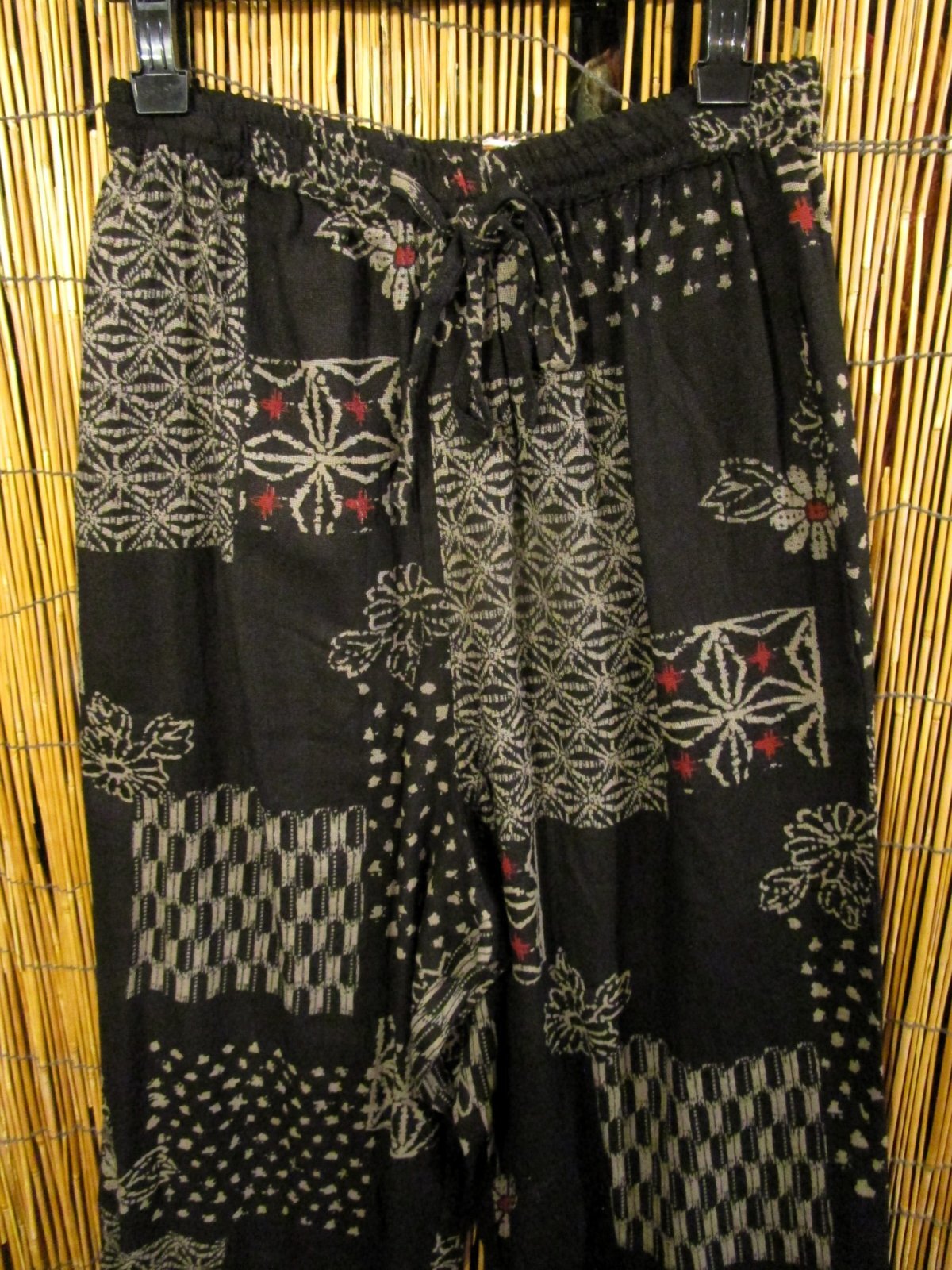 画像2: 粗織り＊コットン素材＊和風プリント＊もんぺ風＊アラジンパンツ 