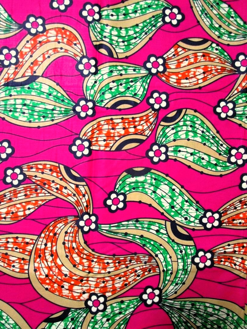 画像: アフリカンプリント生地 パーニュ