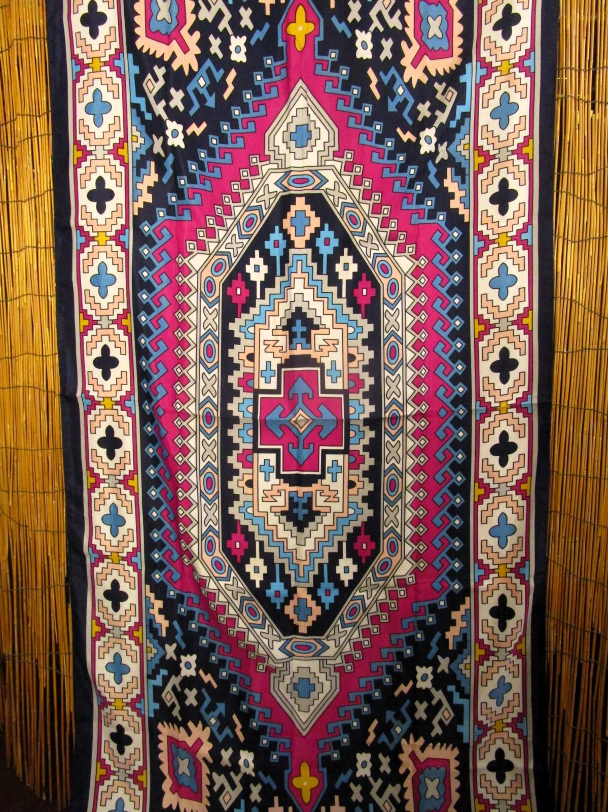 画像: ボヘミアンプリント＊ポリエステル素材＊タッセル付き＊大判ストール＊マルチクロス