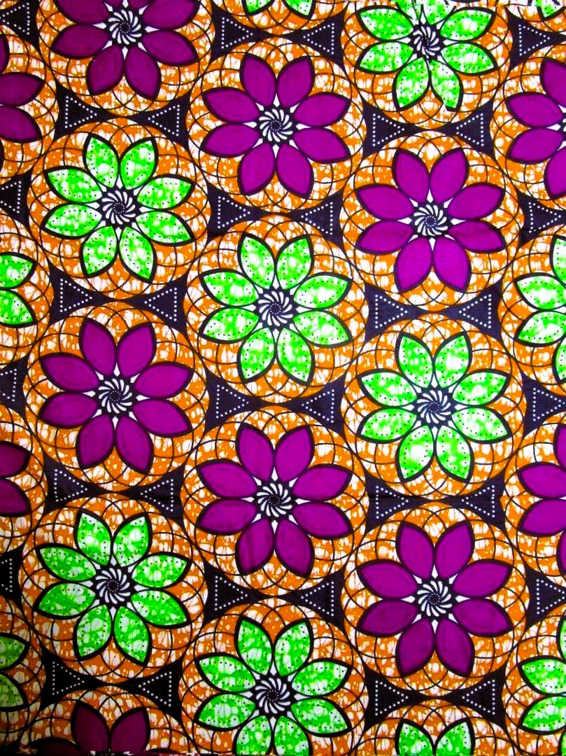 画像1: アフリカンプリント生地 パーニュ