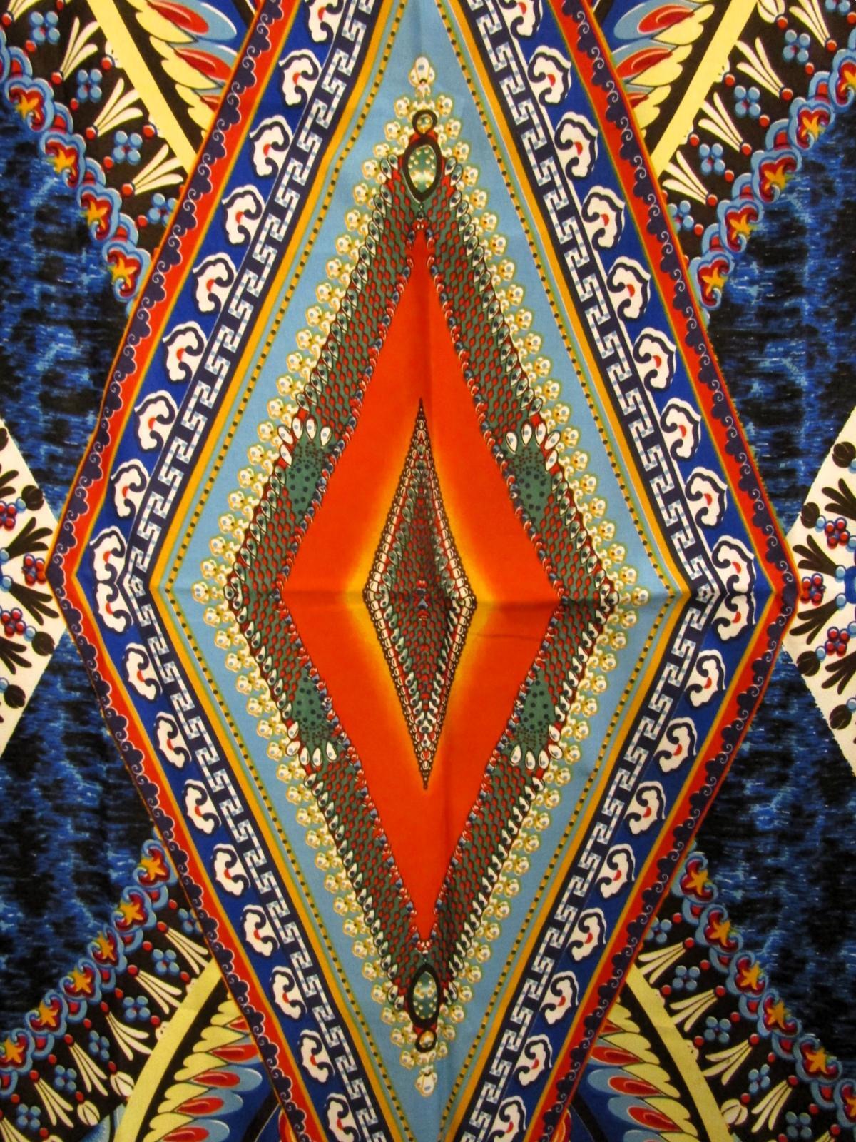 画像: ボヘミアンプリント＊ポリエステル素材＊タッセル付き＊大判ストール＊マルチクロス