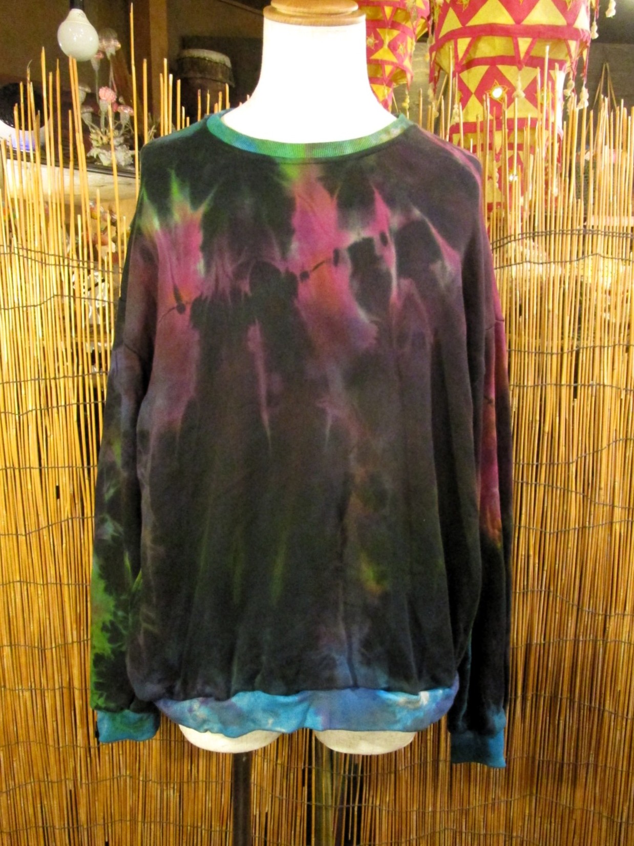 画像1: タイダイ染め＊コットン素材＊スウェット生地＊トレーナー