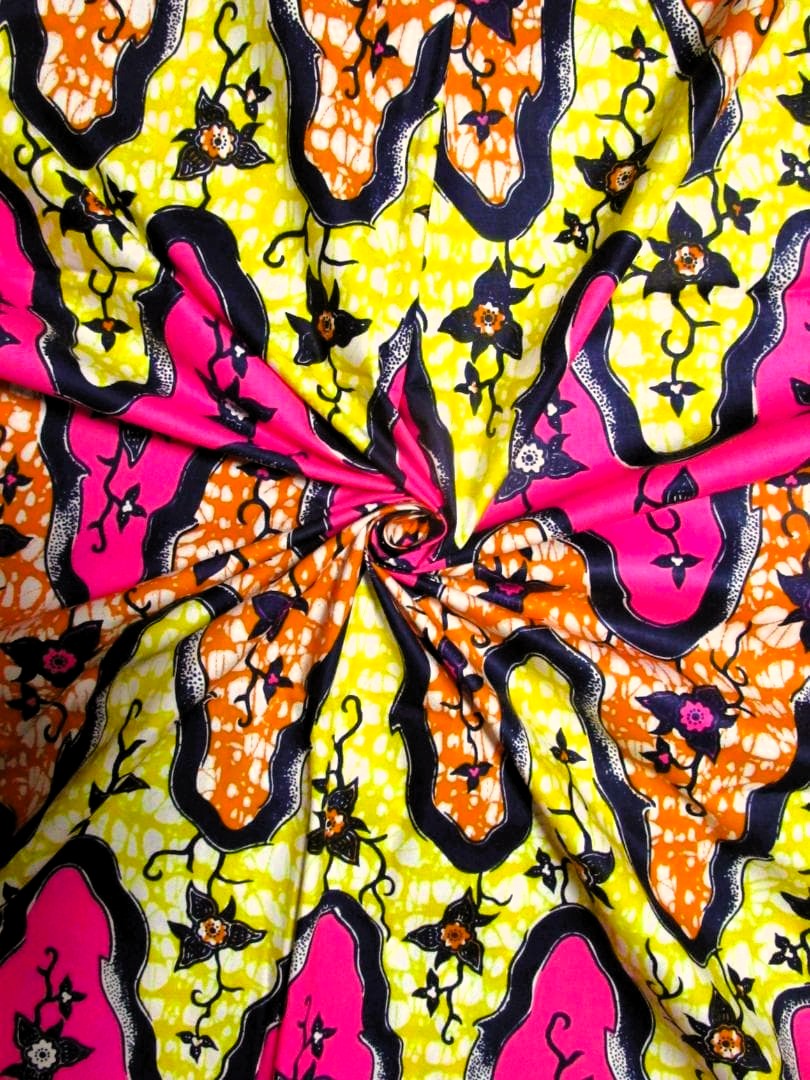 画像: アフリカンプリント生地 パーニュ