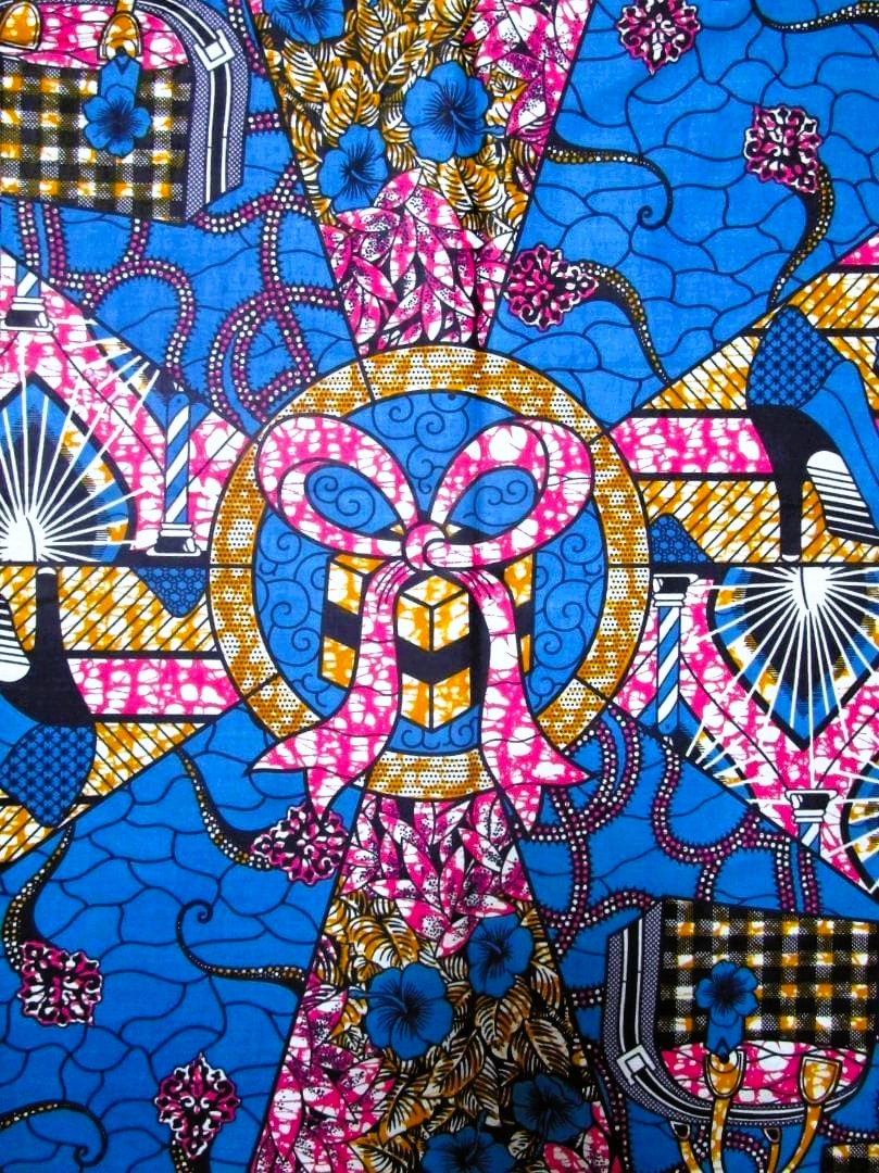 画像: アフリカンプリント生地 パーニュ