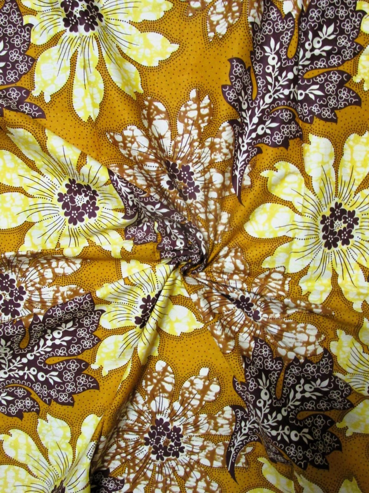 画像: アフリカンプリント生地 パーニュ