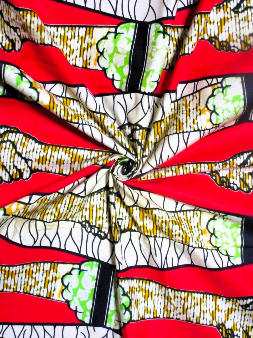 画像: アフリカンプリント生地 パーニュ