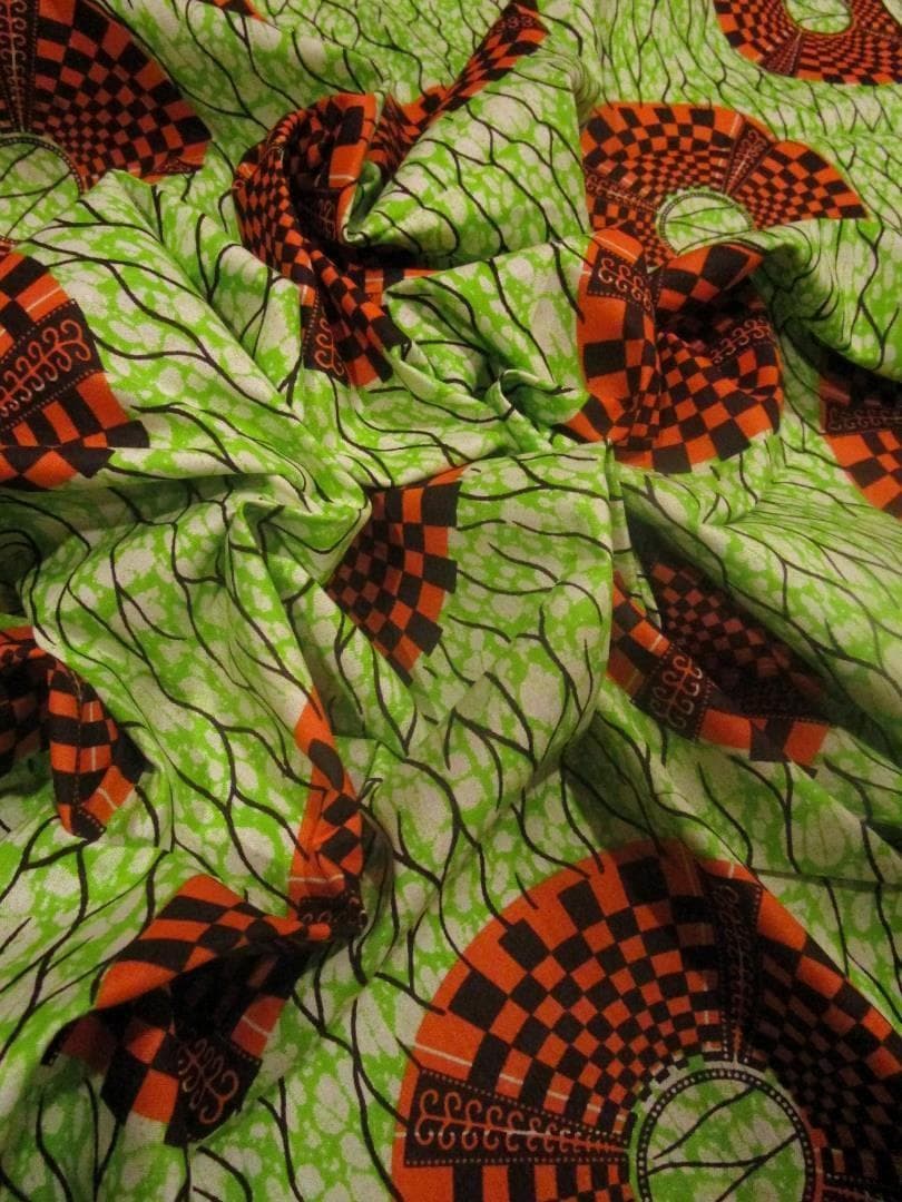 画像: アフリカンプリント生地 パーニュ