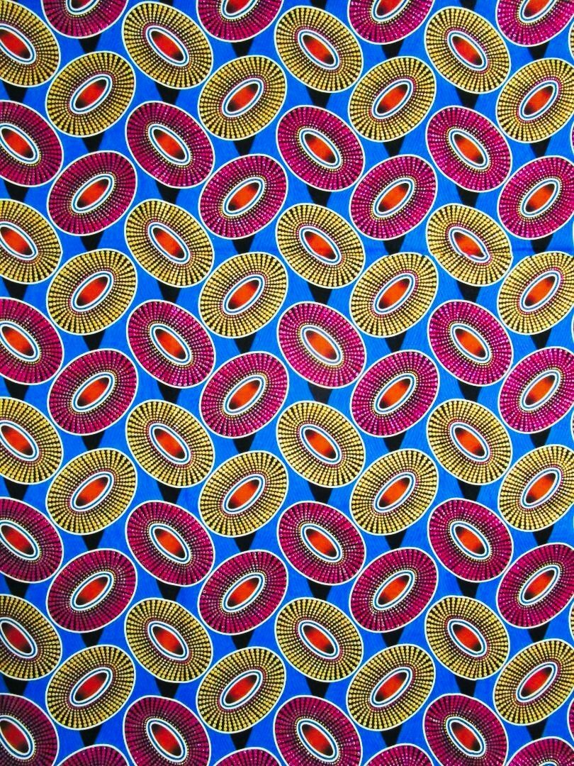 画像: アフリカンプリント生地 パーニュ