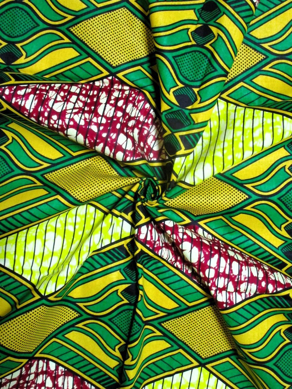 画像: アフリカンプリント生地 パーニュ