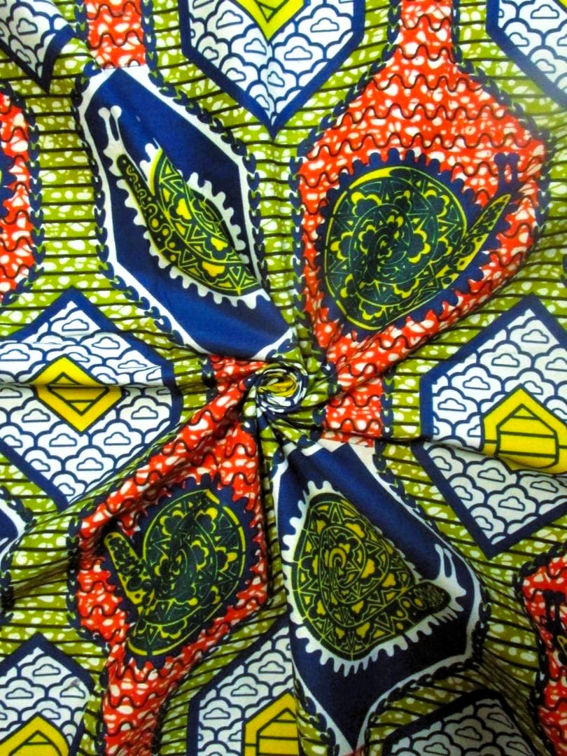 画像: アフリカンプリント生地 パーニュ