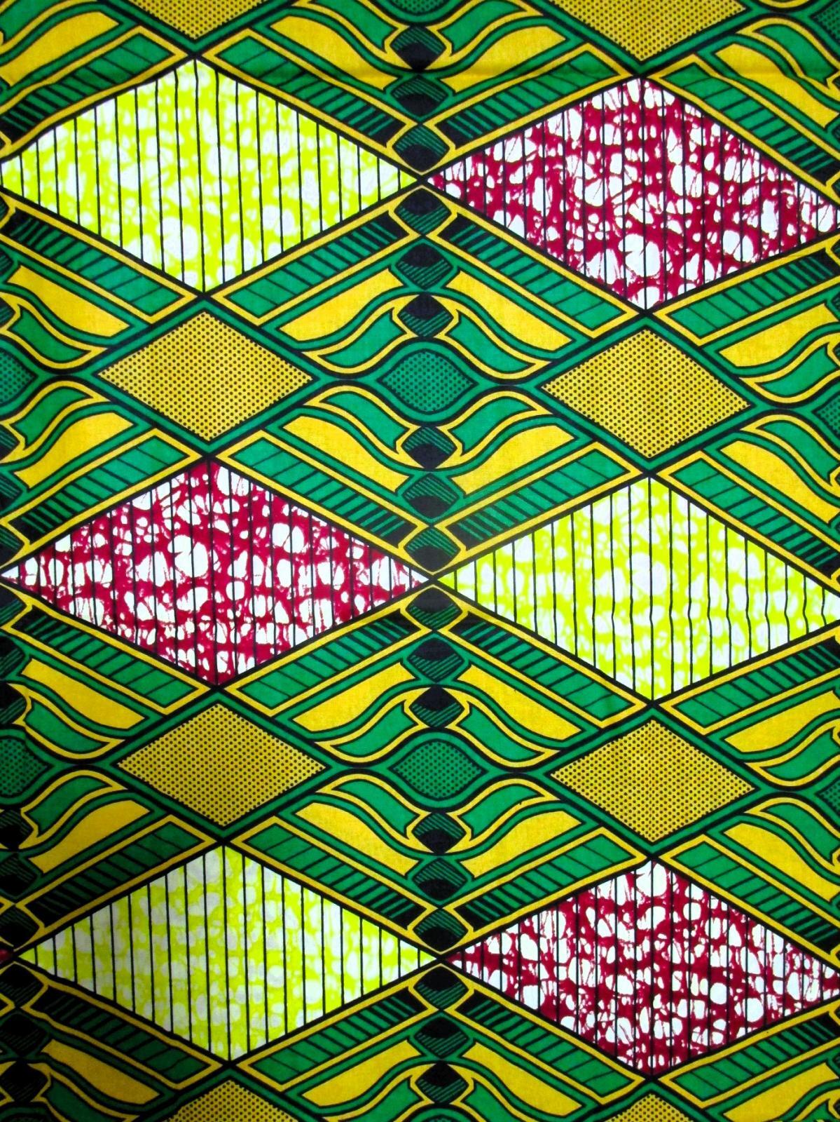 画像: アフリカンプリント生地 パーニュ
