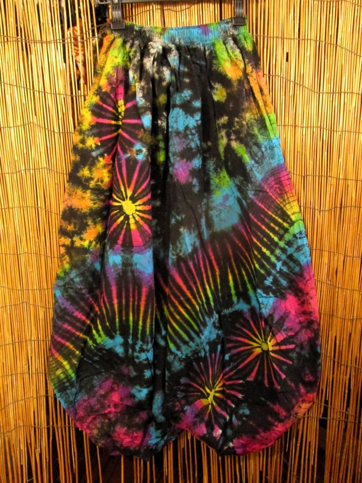 画像1: タイダイ染め＊コットン素材＊ゆったりシルエット＊ビッグアラジンパンツ＊バルーンパンツ