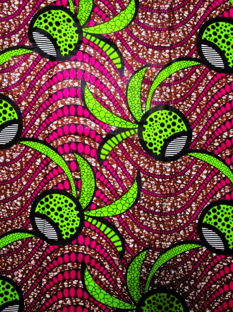 画像: アフリカンプリント生地 パーニュ