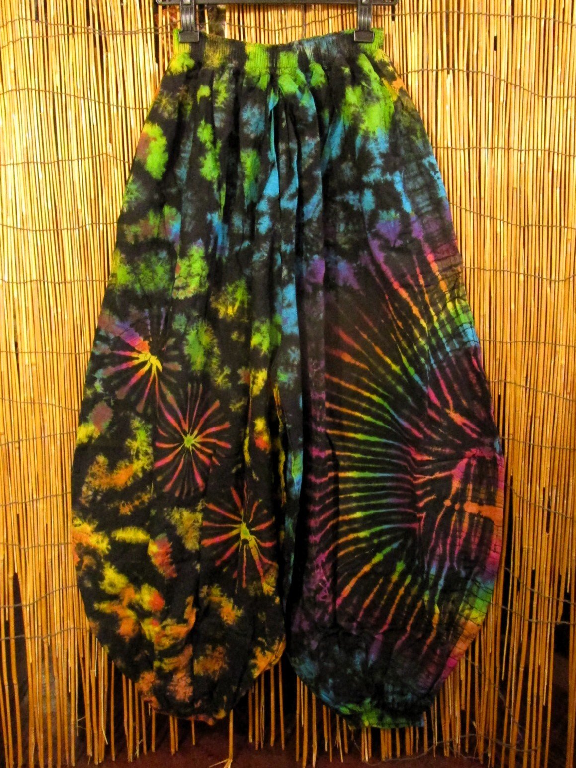 画像1: タイダイ染め＊コットン素材＊ゆったりシルエット＊ビッグアラジンパンツ＊バルーンパンツ