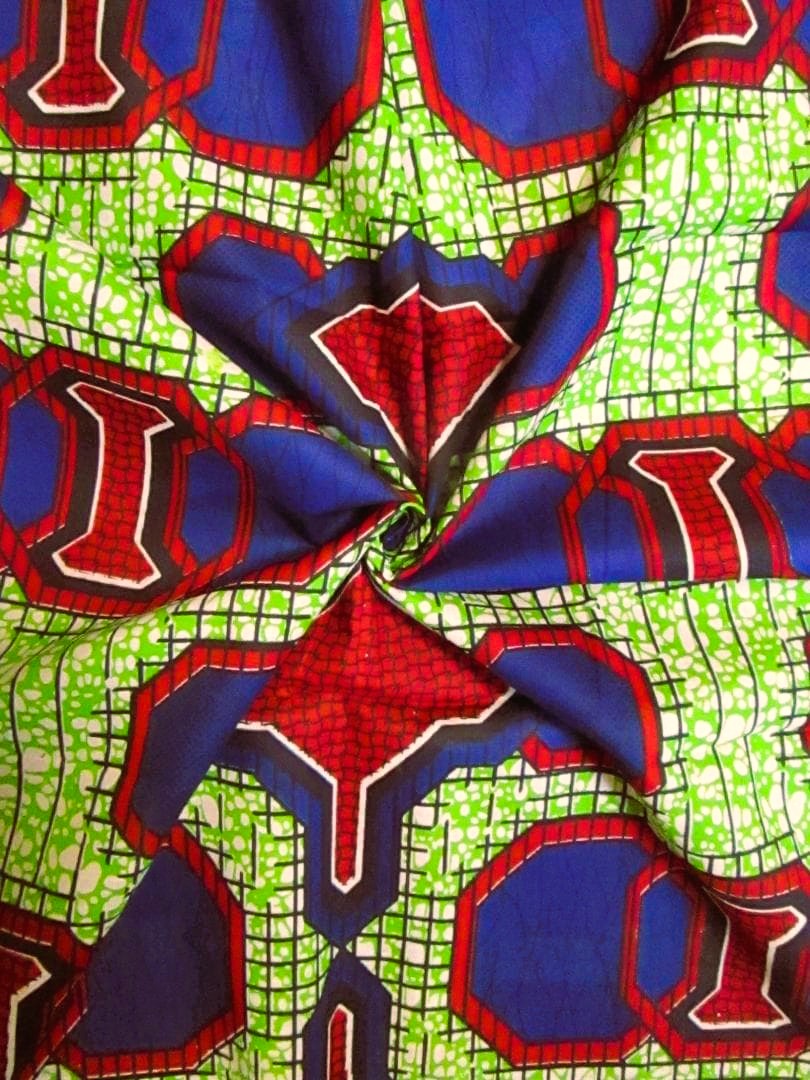 画像: アフリカンプリント生地 パーニュ