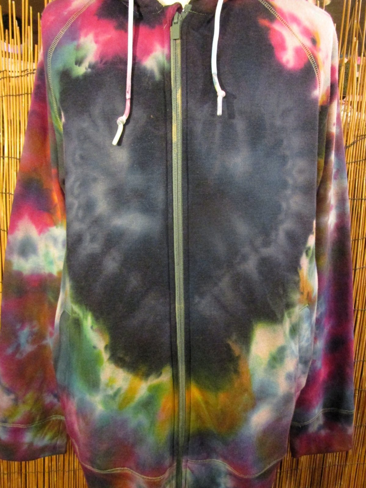 画像: タイダイ染め＊裏起毛＊スウェット生地＊ジップアップ＊パーカー＊ＸＬ