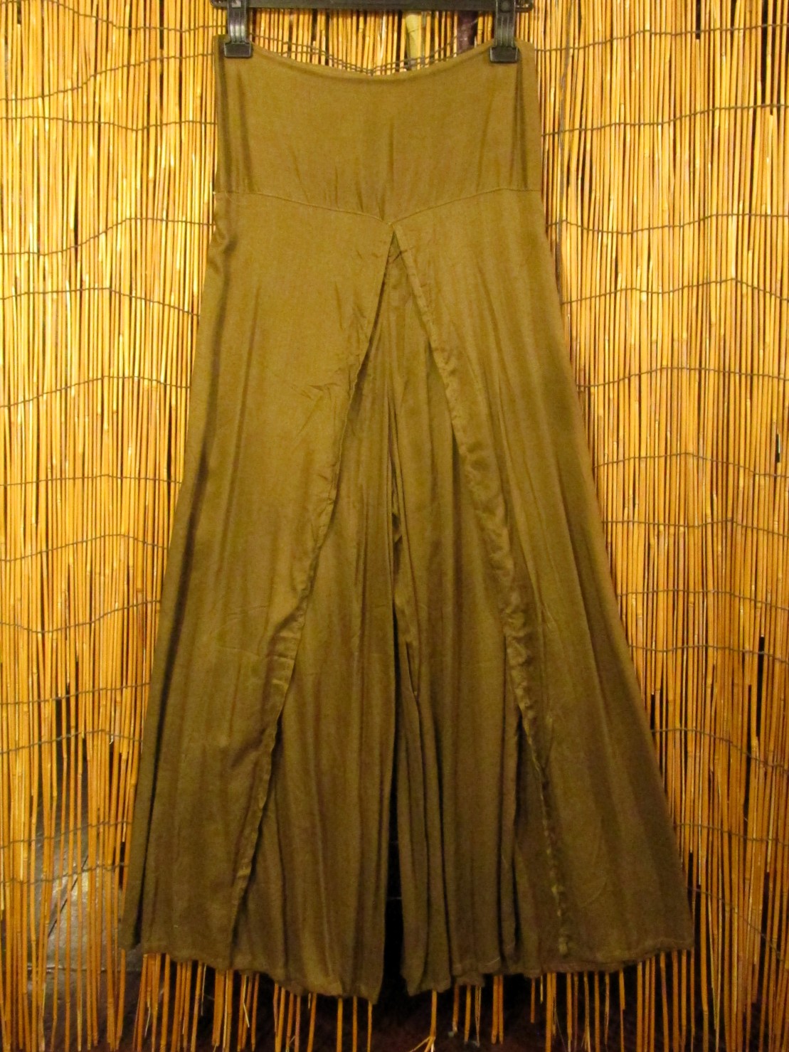 画像1: 無地＊レーヨン素材＊巻きタイプ＊ロングパンツ＊ラップパンツ