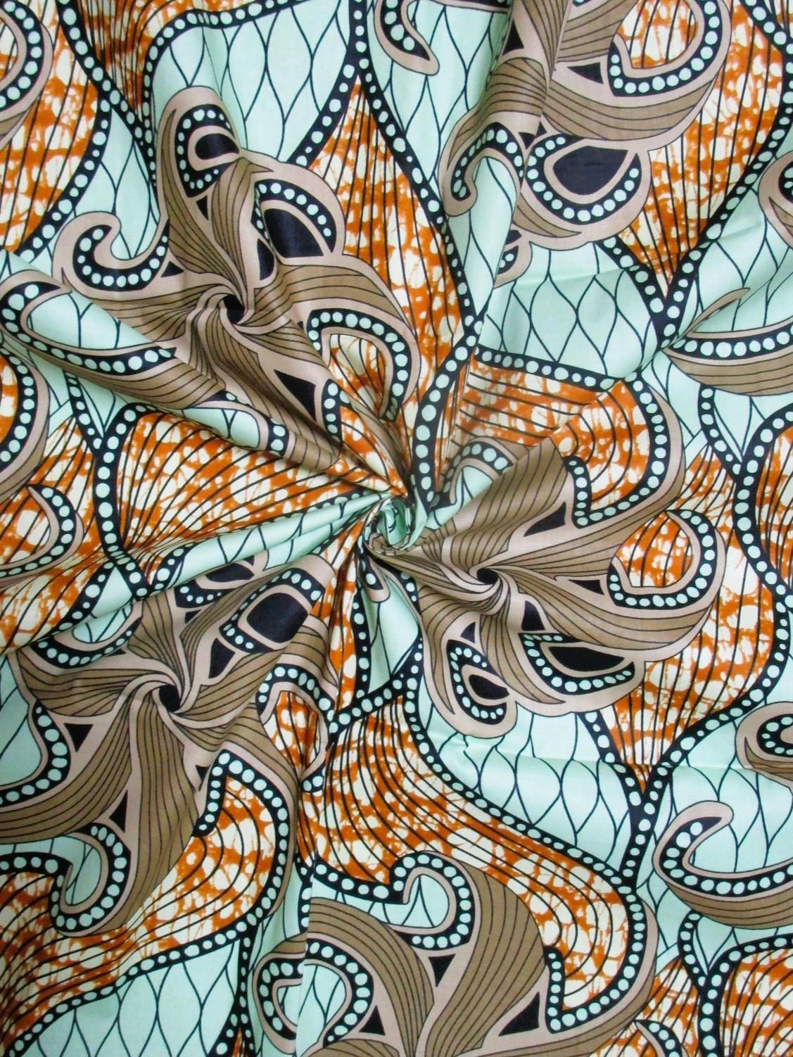 画像: アフリカンプリント生地 パーニュ