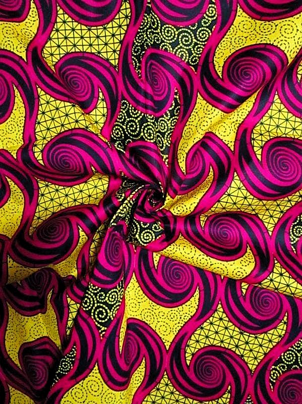 画像: アフリカンプリント生地 パーニュ