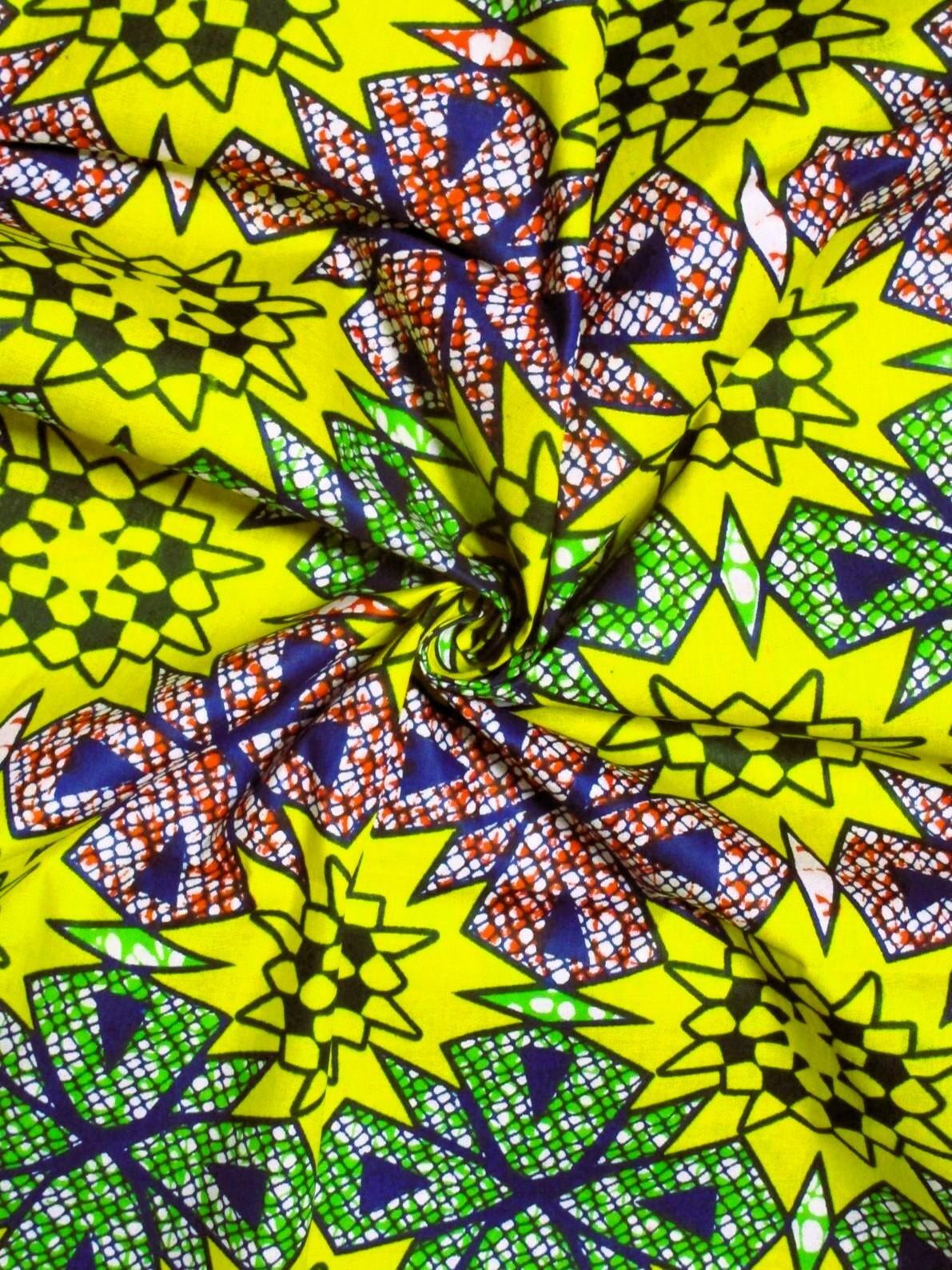 画像: アフリカンプリント生地 パーニュ