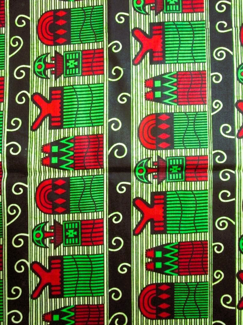画像: アフリカンプリント生地 パーニュ