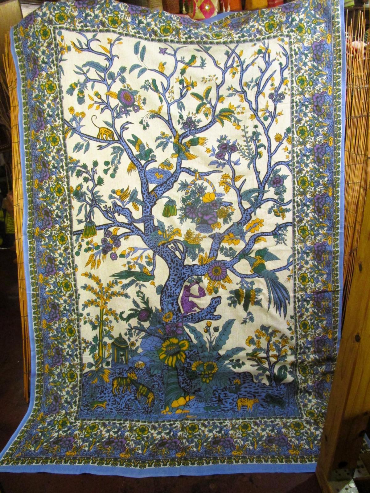 画像1: 【２１６ｃｍ×１４０ｃｍ】インド綿＊マルチクロス