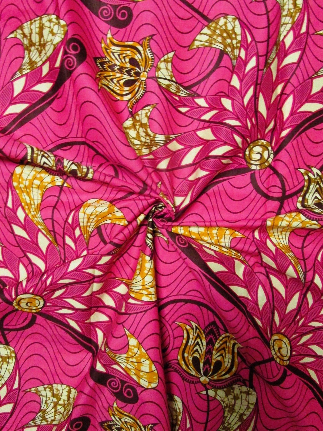 画像: アフリカンプリント生地 パーニュ