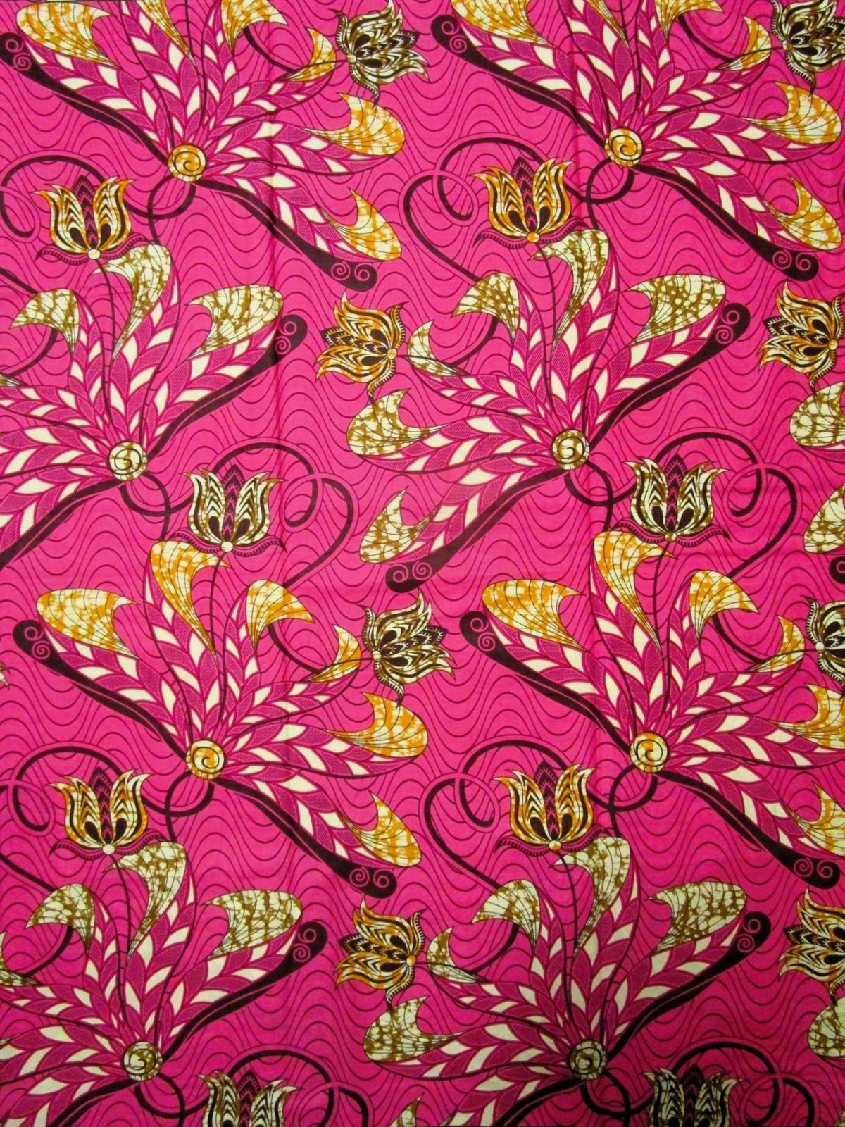 画像1: アフリカンプリント生地 パーニュ