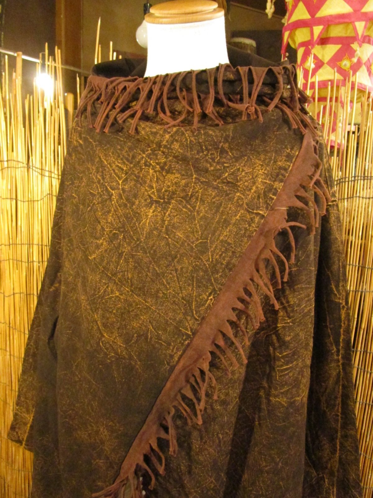 画像: ストーンウォッシュ加工＊コットン素材＊ゆったりサイズ＊２ＷＡＹ＊フリンジ＊スナフキン＊旅人風コート