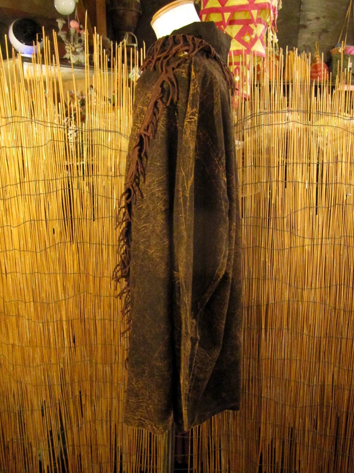 画像2: ストーンウォッシュ加工＊コットン素材＊ゆったりサイズ＊２ＷＡＹ＊フリンジ＊スナフキン＊旅人風コート