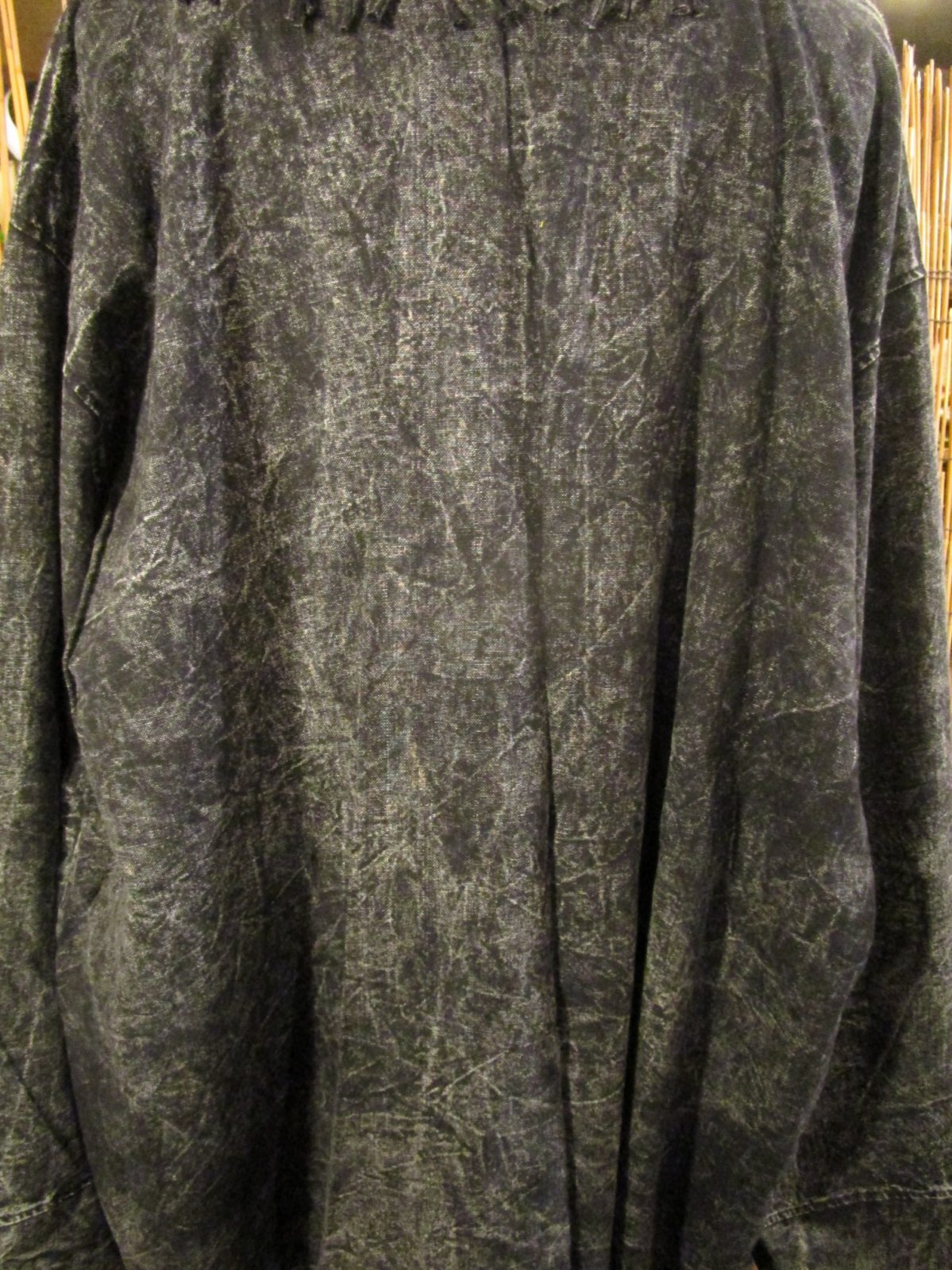 画像: ストーンウォッシュ加工＊コットン素材＊ゆったりサイズ＊２ＷＡＹ＊フリンジ＊スナフキン＊旅人風コート