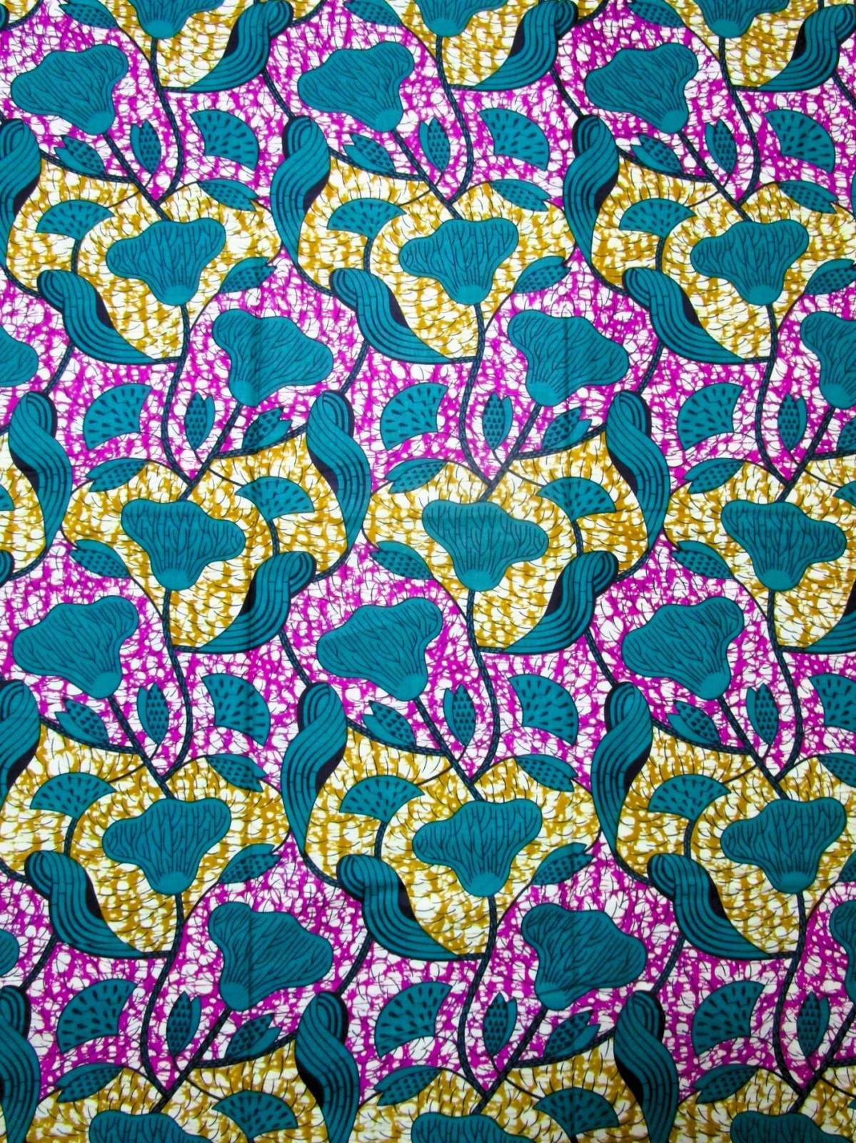 画像1: アフリカンプリント生地 パーニュ