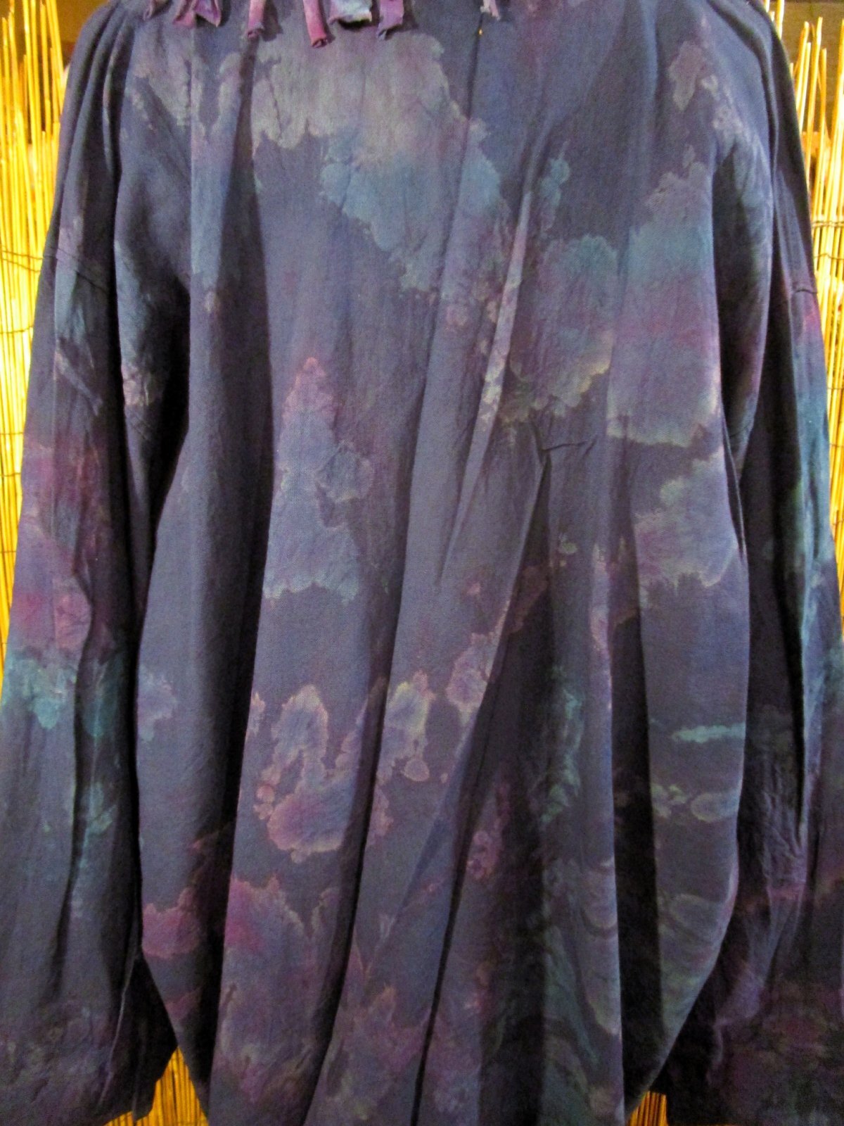 画像: タイダイ染め＊コットン素材＊ゆったりサイズ＊２ＷＡＹ＊フリンジ＊スナフキン＊旅人風コート