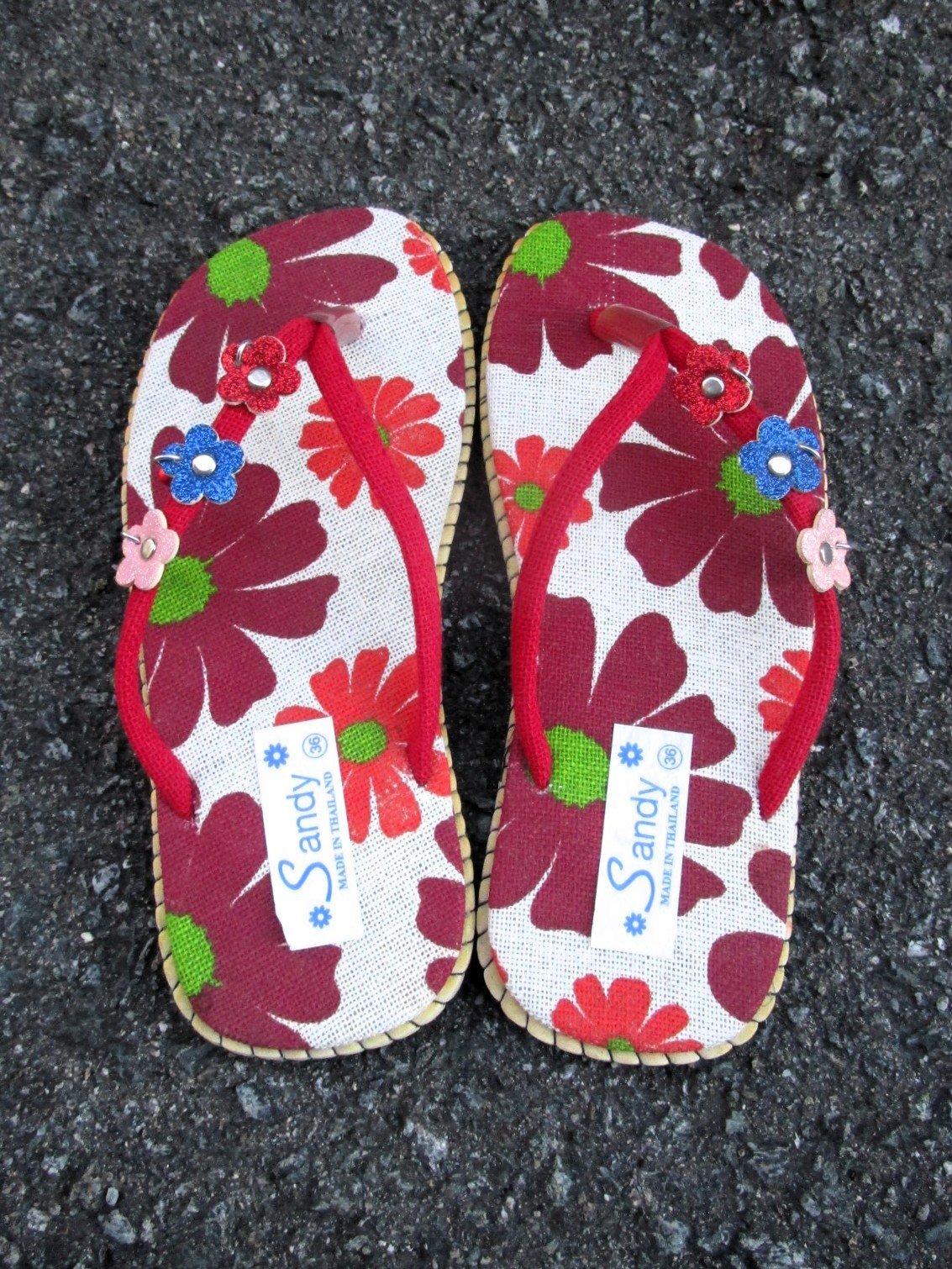 画像4: 【２２ｃｍ〜２２・５ｃｍ】お花プリント＊鈴付き＊ビーチサンダル