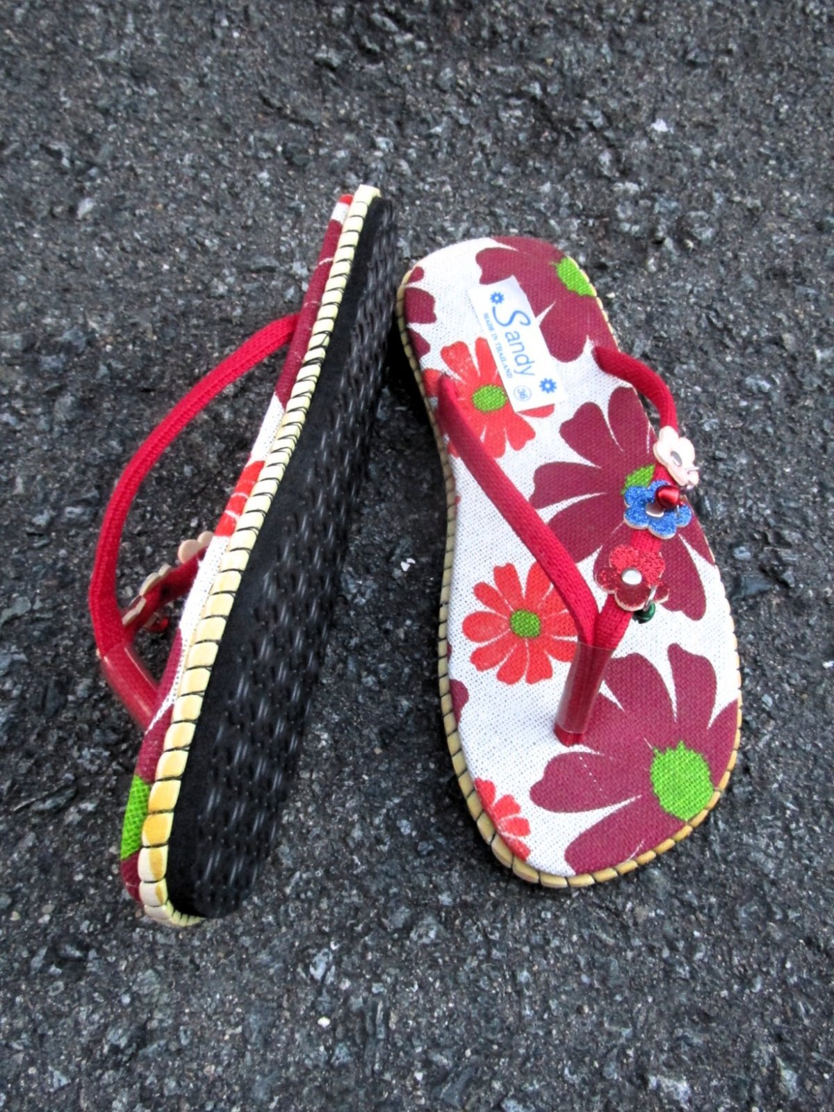 画像2: 【２２ｃｍ〜２２・５ｃｍ】お花プリント＊鈴付き＊ビーチサンダル